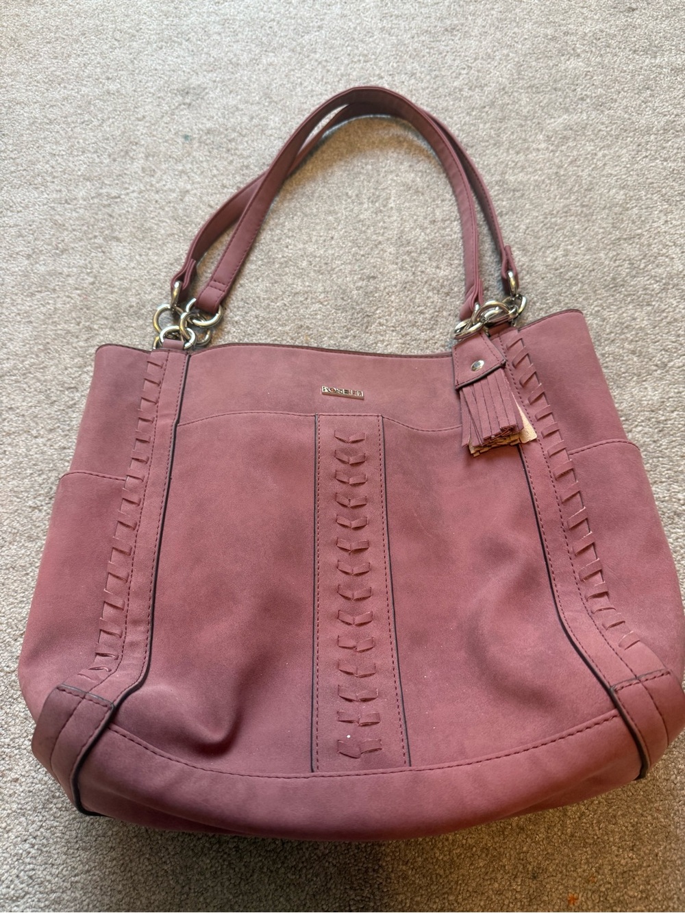 Women's Dusty Rose Suede Tote Bag